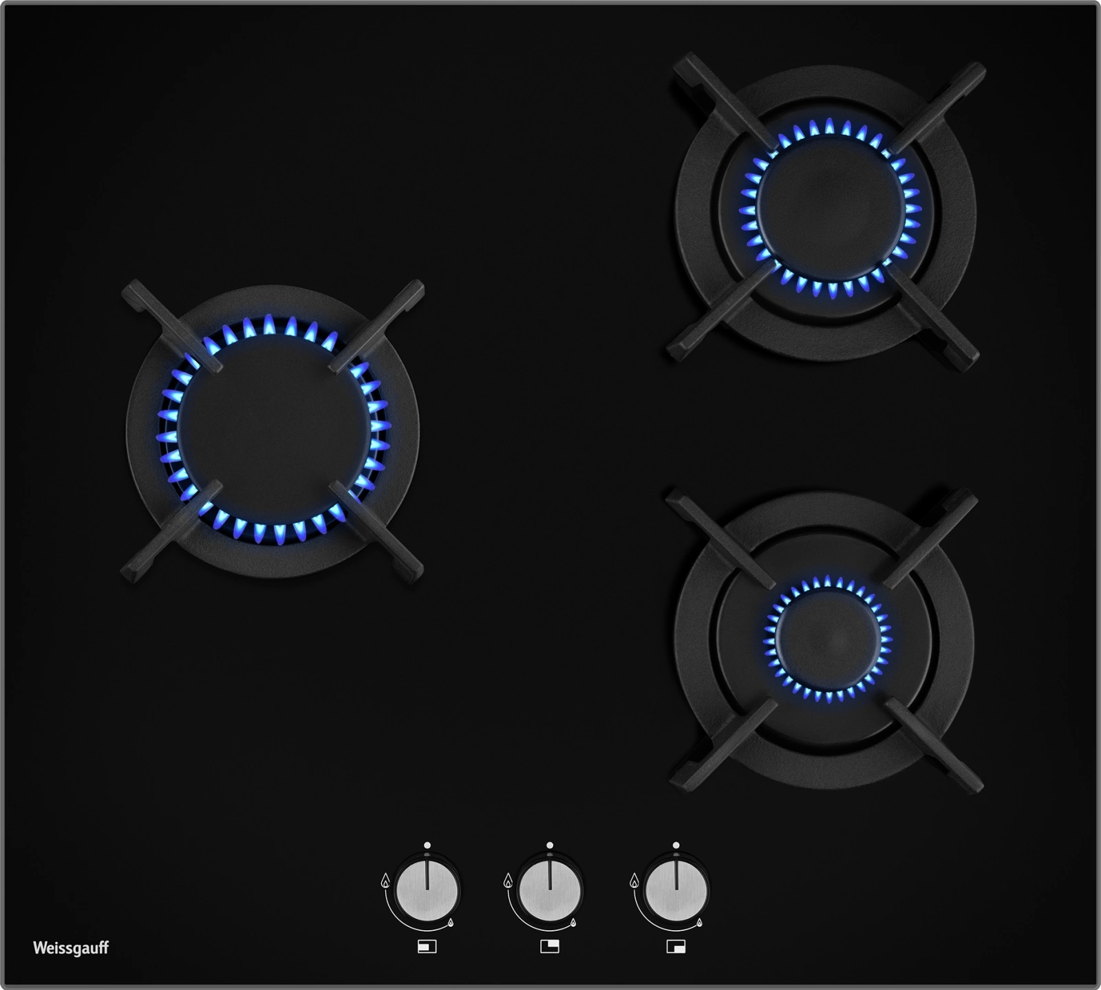 Газовая варочная поверхность Weissgauff HG 631 BGV черный Газовая варочная поверхность Weissgauff HG 631 BGV черный