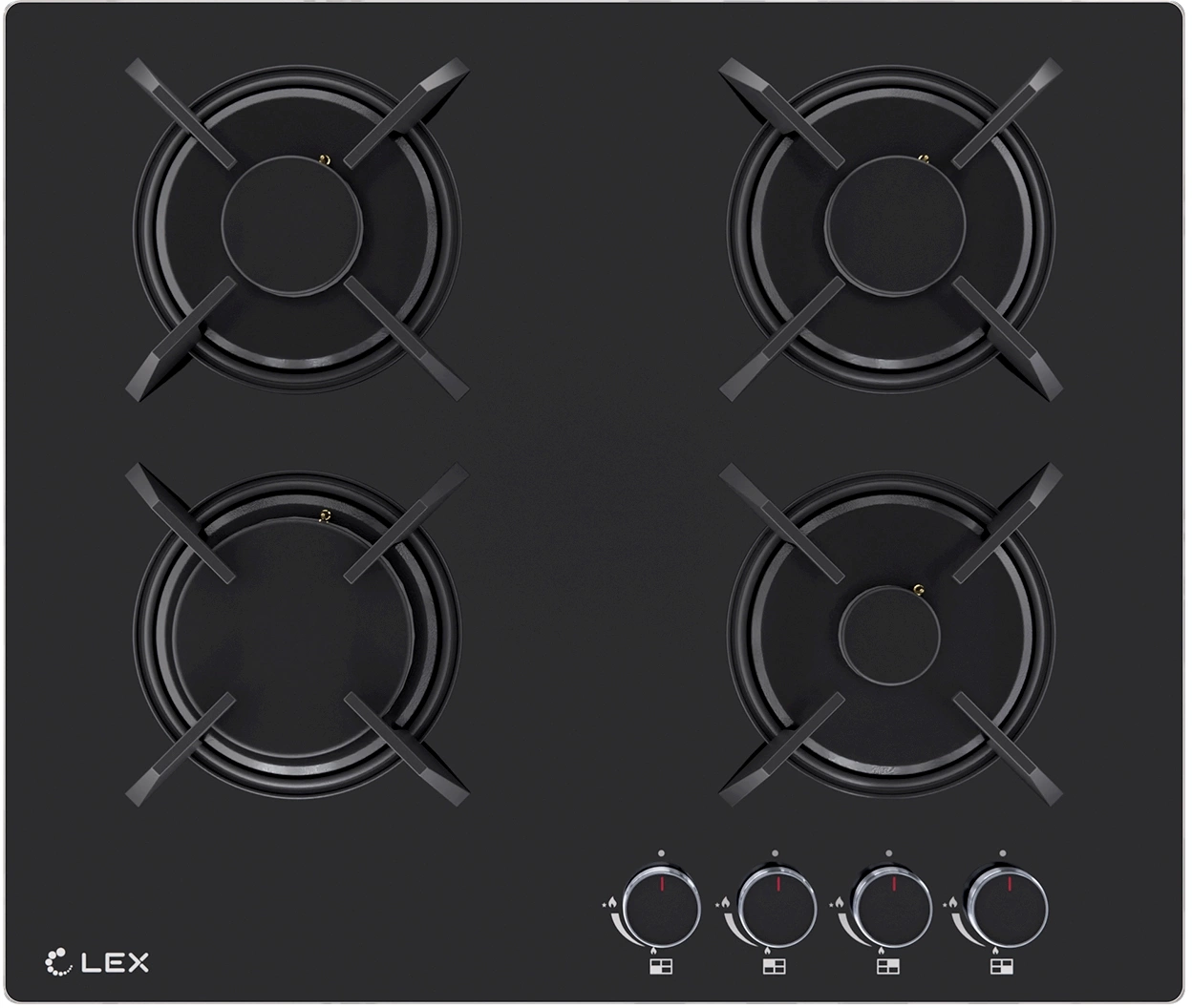 Газовая варочная поверхность Lex GVG 643 BBL черный Газовая варочная поверхность Lex GVG 643 BBL черный