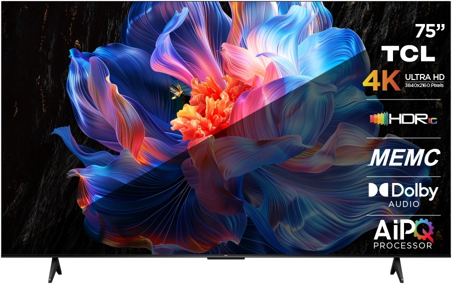 Телевизор LED TCL 75" 75P6K черный 4K Ultra HD 60Hz DVB-T DVB-T2 DVB-C DVB-S DVB-S2 USB WiFi Smart TV (RUS)