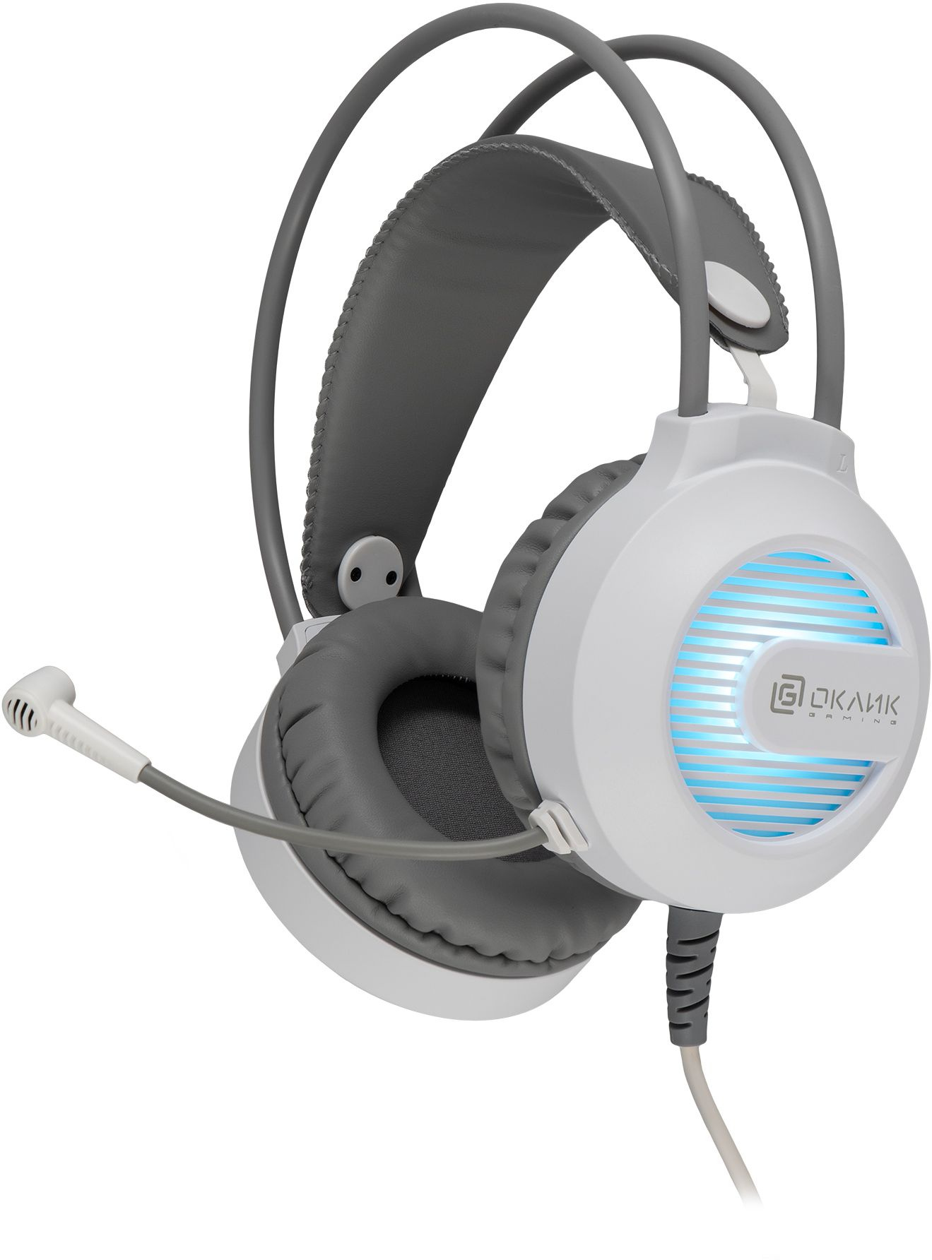 Наушники с микрофоном Оклик HS-L300G белый 2.2м мониторные оголовье (1796952) Наушники с микрофоном Оклик HS-L300G белый 2.2м мониторные оголовье (1796952)