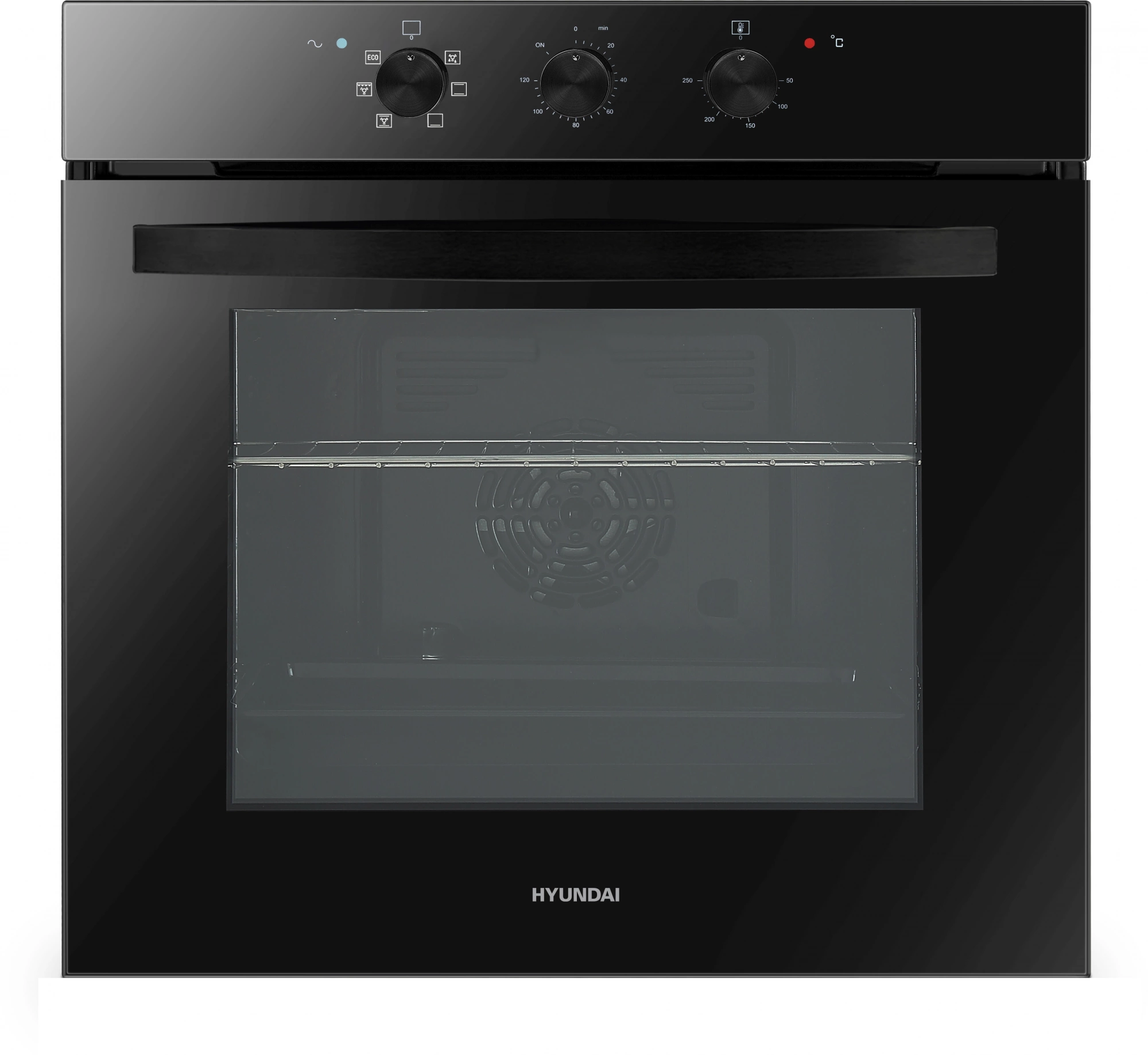 Духовой шкаф Электрический Hyundai HEO 6634 BG черное стекло