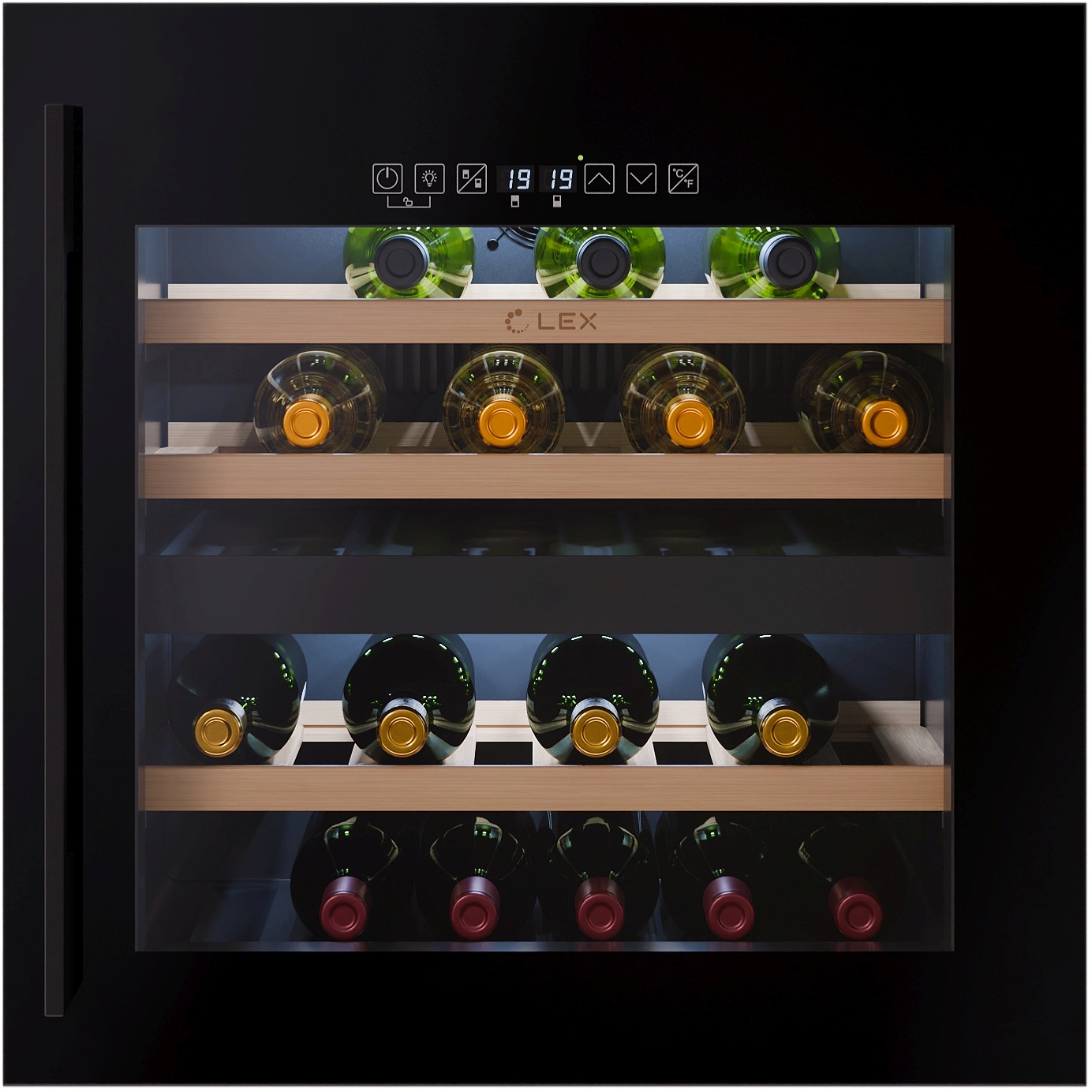 Винный шкаф Lex LWD6036BL dual zone S 1-нокамерн. черный стекло (CHAT500009) Винный шкаф Lex LWD6036BL dual zone S 1-нокамерн. черный стекло (CHAT500009)