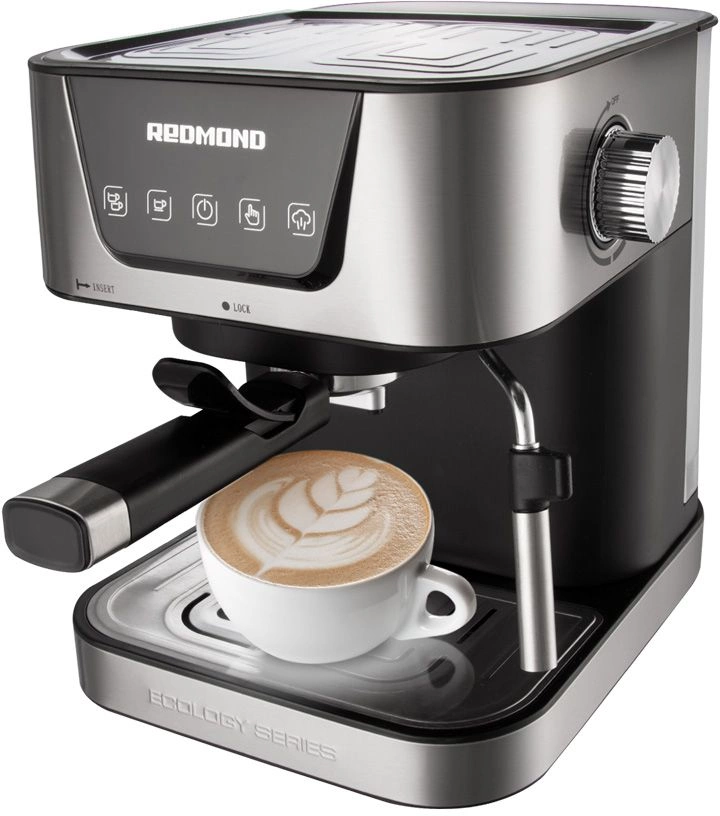 Кофеварка рожковая Редмонд RCM-M1513 1050Вт серебристый/черный Кофеварка рожковая Редмонд RCM-M1513 1050Вт серебристый/черный