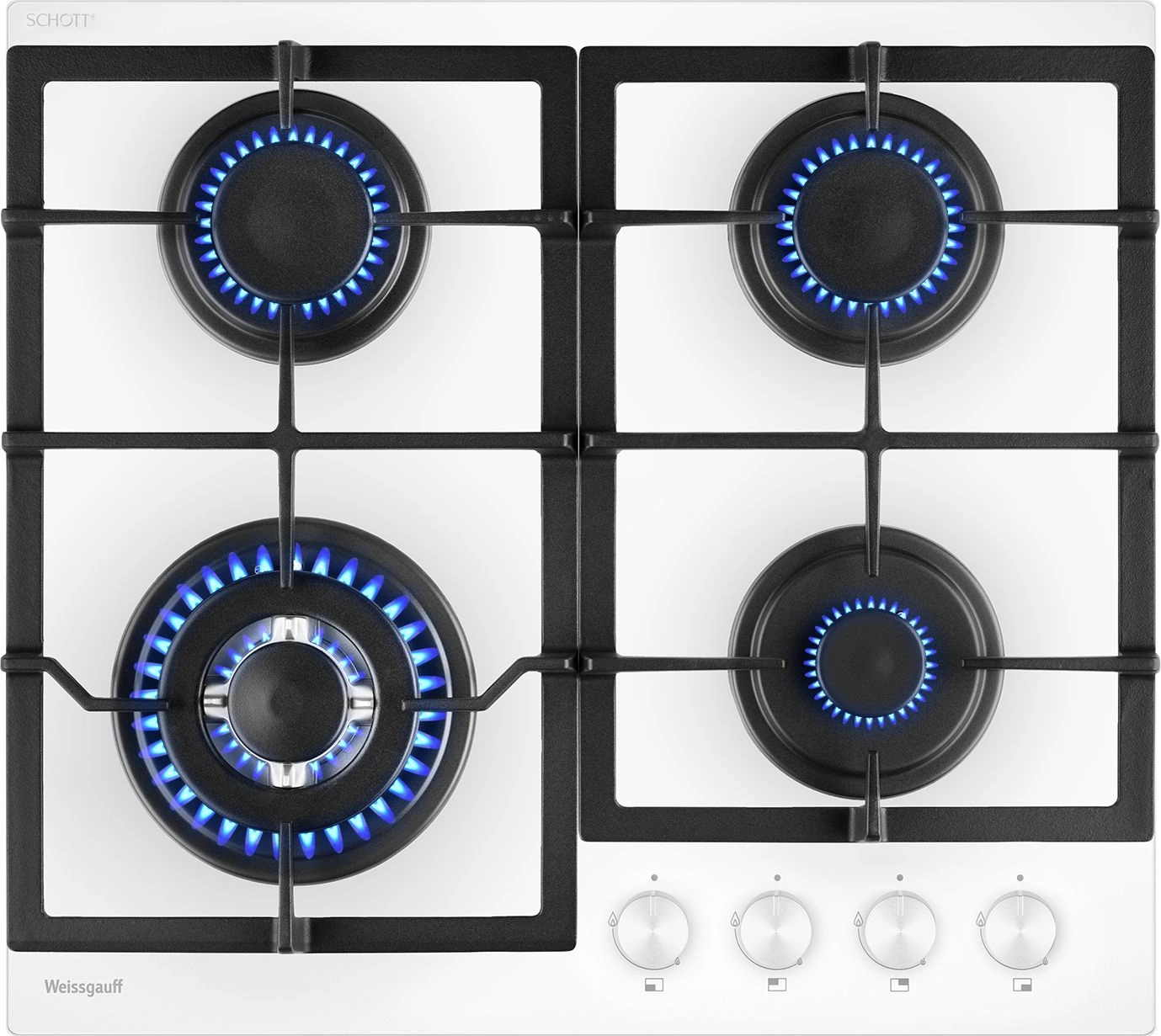Газовая варочная поверхность Weissgauff HGG 641 WGV Nano белый Газовая варочная поверхность Weissgauff HGG 641 WGV Nano белый