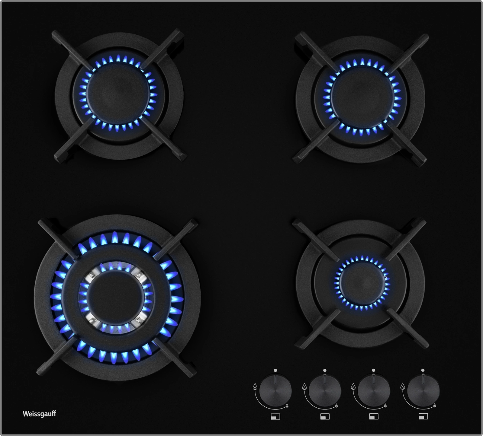 Газовая варочная поверхность Weissgauff HGG 640 BGBV черный Газовая варочная поверхность Weissgauff HGG 640 BGBV черный