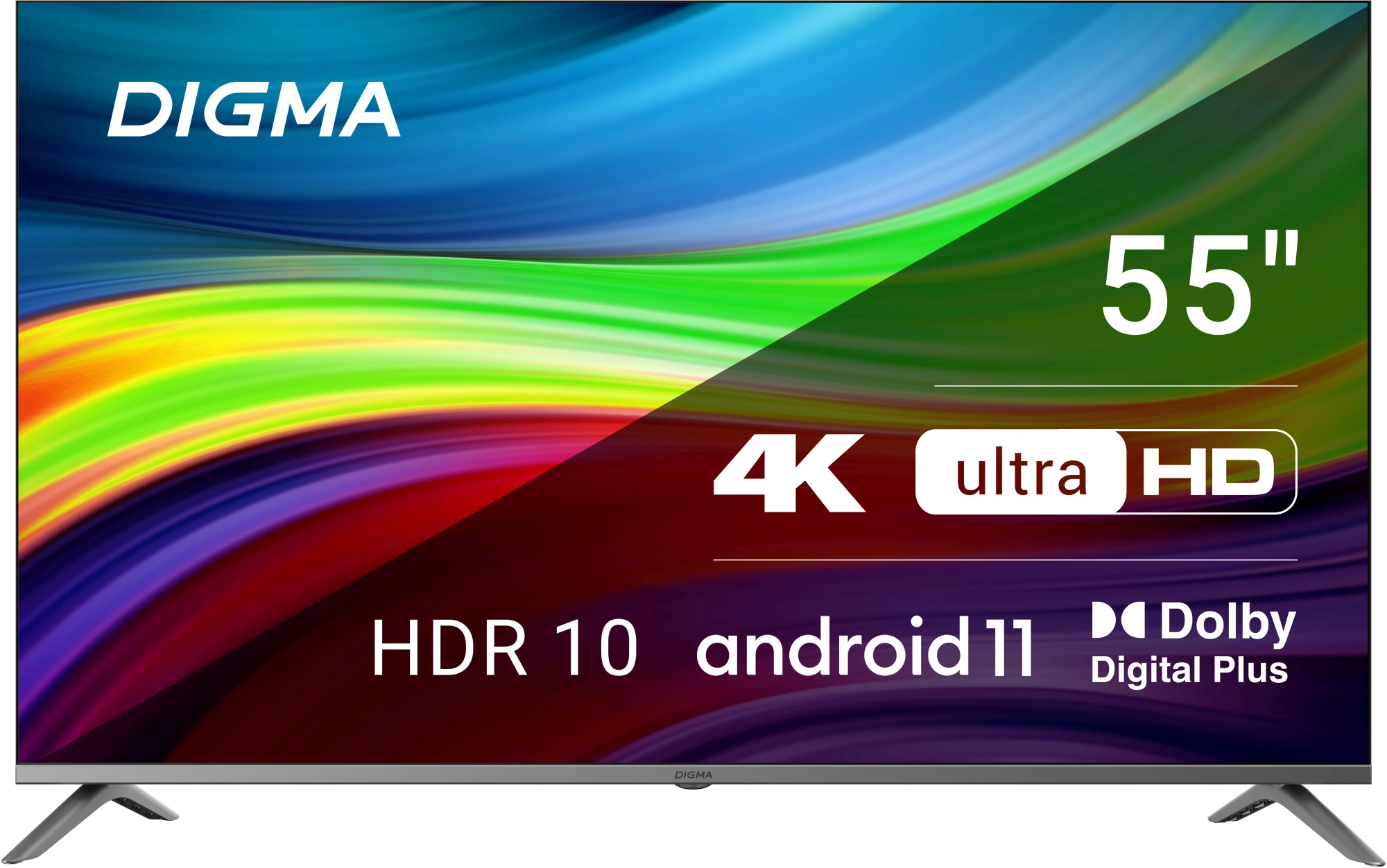 Телевизор LED Digma 55" DM-LED55UBB41 Android TV Frameless Metal темно-серебристый/серебристый 4K Ultra HD 60Hz DVB-T DVB-T2 DVB-C DVB-S DVB-S2 USB WiFi Smart TV Телевизор LED Digma 55" DM-LED55UBB41 Android TV Frameless Metal темно-серебристый/серебристый 4K Ultra HD 60Hz DVB-T DVB-T2 DVB-C DVB-S DVB-S2 USB WiFi Smart TV