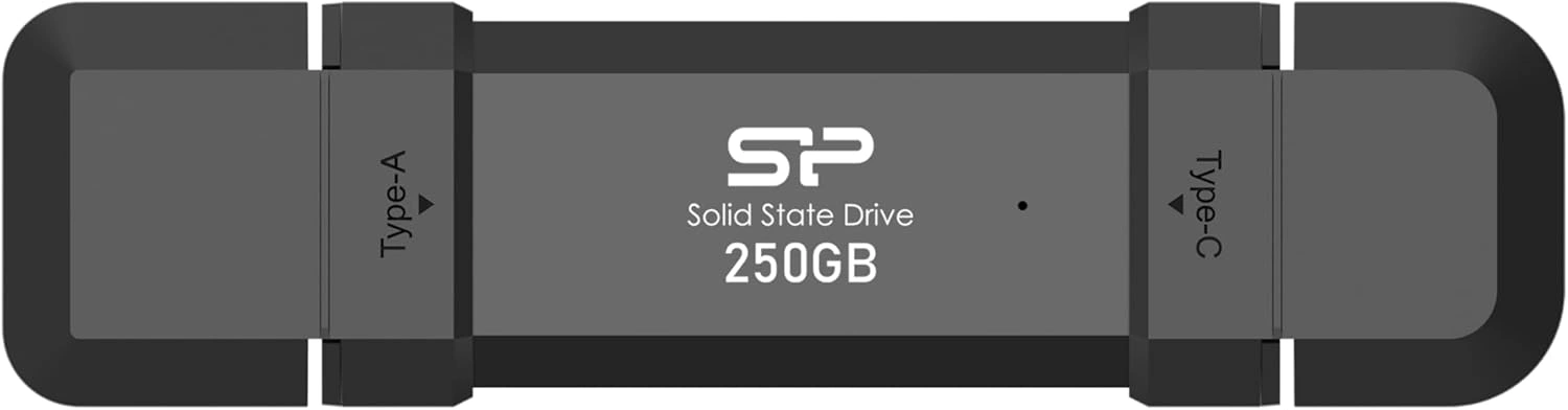 Накопитель SSD Silicon Power USB-C 250GB SP250GBUC3S72V1K DS72 1.8" черный USB-A