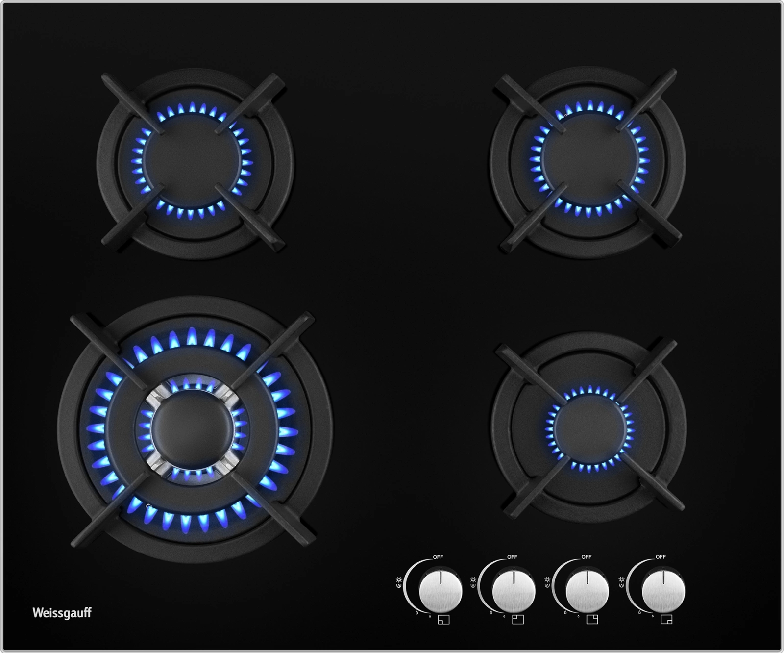 Газовая варочная поверхность Weissgauff HGG 640 BG Nano черный
