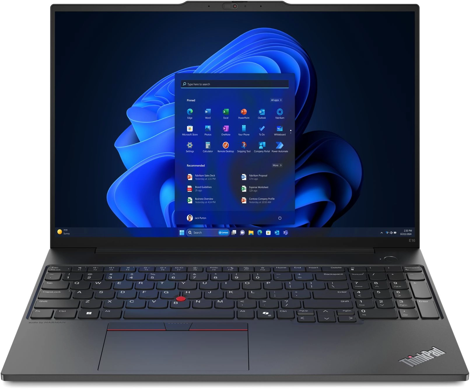 Ноутбук Lenovo ThinkPad E16 G2 Ryzen 5 7535U 16Gb SSD512Gb AMD Radeon 660M 16" IPS WUXGA (1920x1200) Windows 11 Pro black WiFi BT Cam (21M5S08L00)