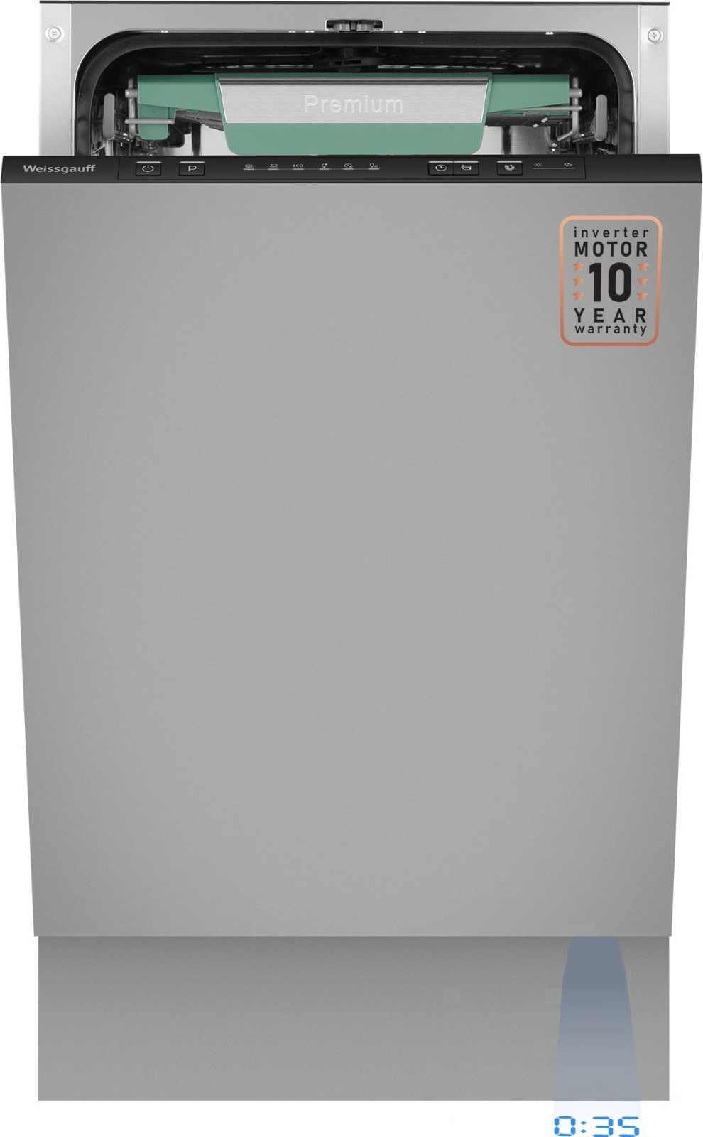 Посудомоечная машина встраив. Weissgauff BDW 4536 D Inverter Autoopen Timer Floor узкая инвертер Посудомоечная машина встраив. Weissgauff BDW 4536 D Inverter Autoopen Timer Floor узкая инвертер