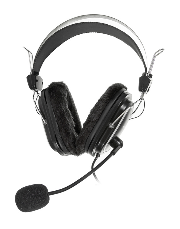 Наушники с микрофоном A4Tech HS-60 черный 2.5м мониторные оголовье Наушники с микрофоном A4Tech HS-60 черный 2.5м мониторные оголовье
