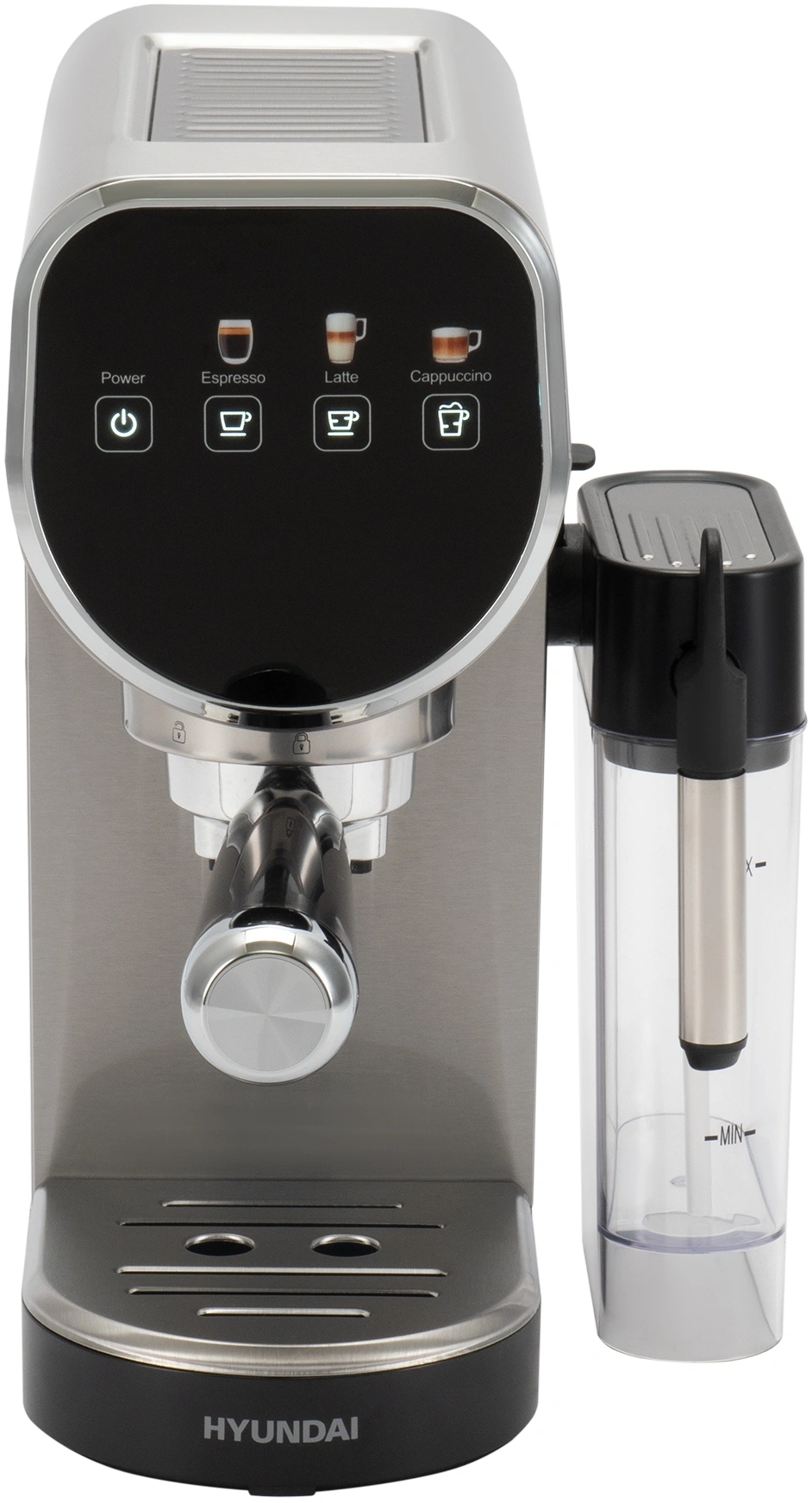 Кофеварка рожковая Hyundai HEM-4307 1350Вт серебристый