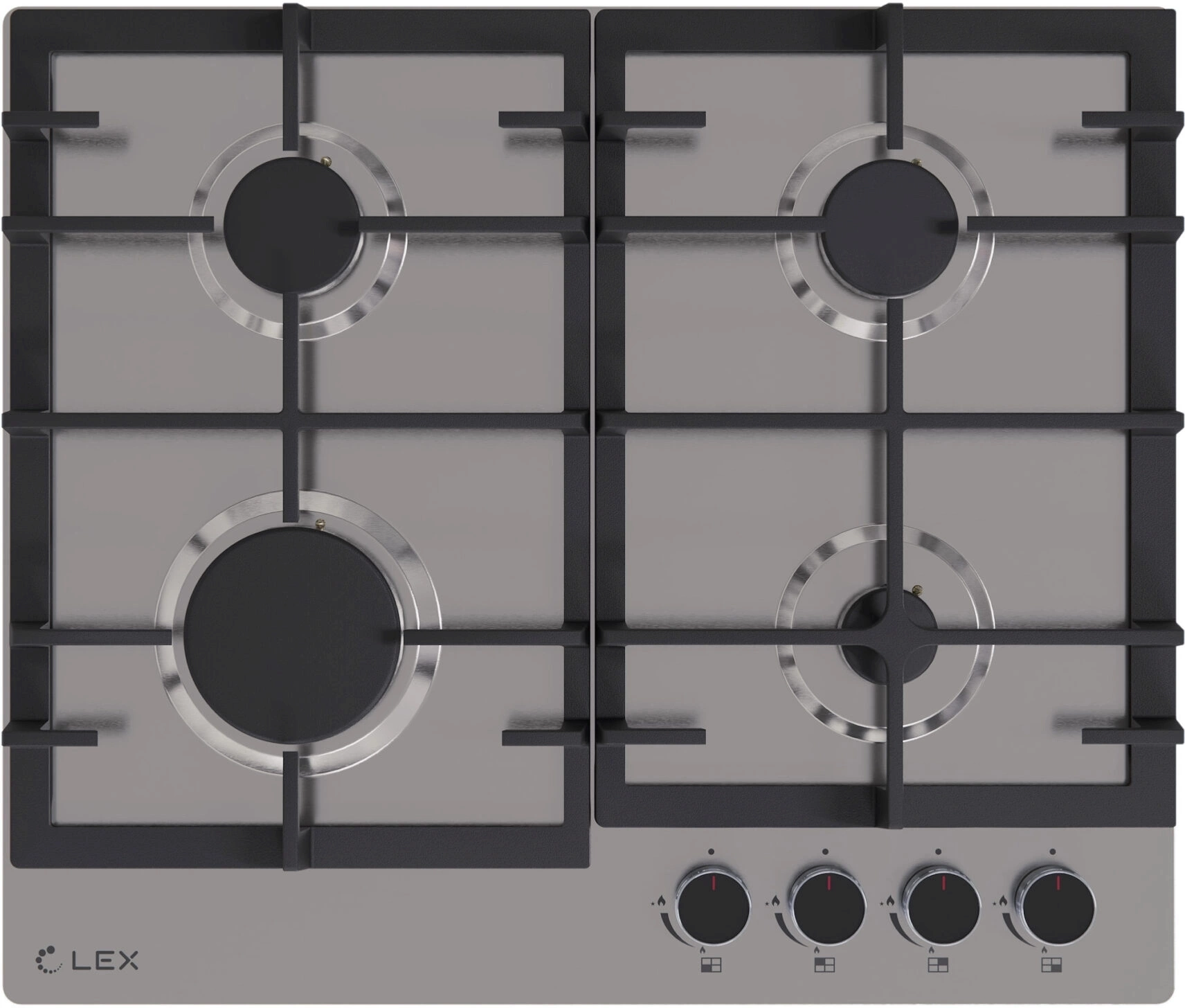 Газовая варочная поверхность Lex GVS 642-1 IX нержавеющая сталь Газовая варочная поверхность Lex GVS 642-1 IX нержавеющая сталь
