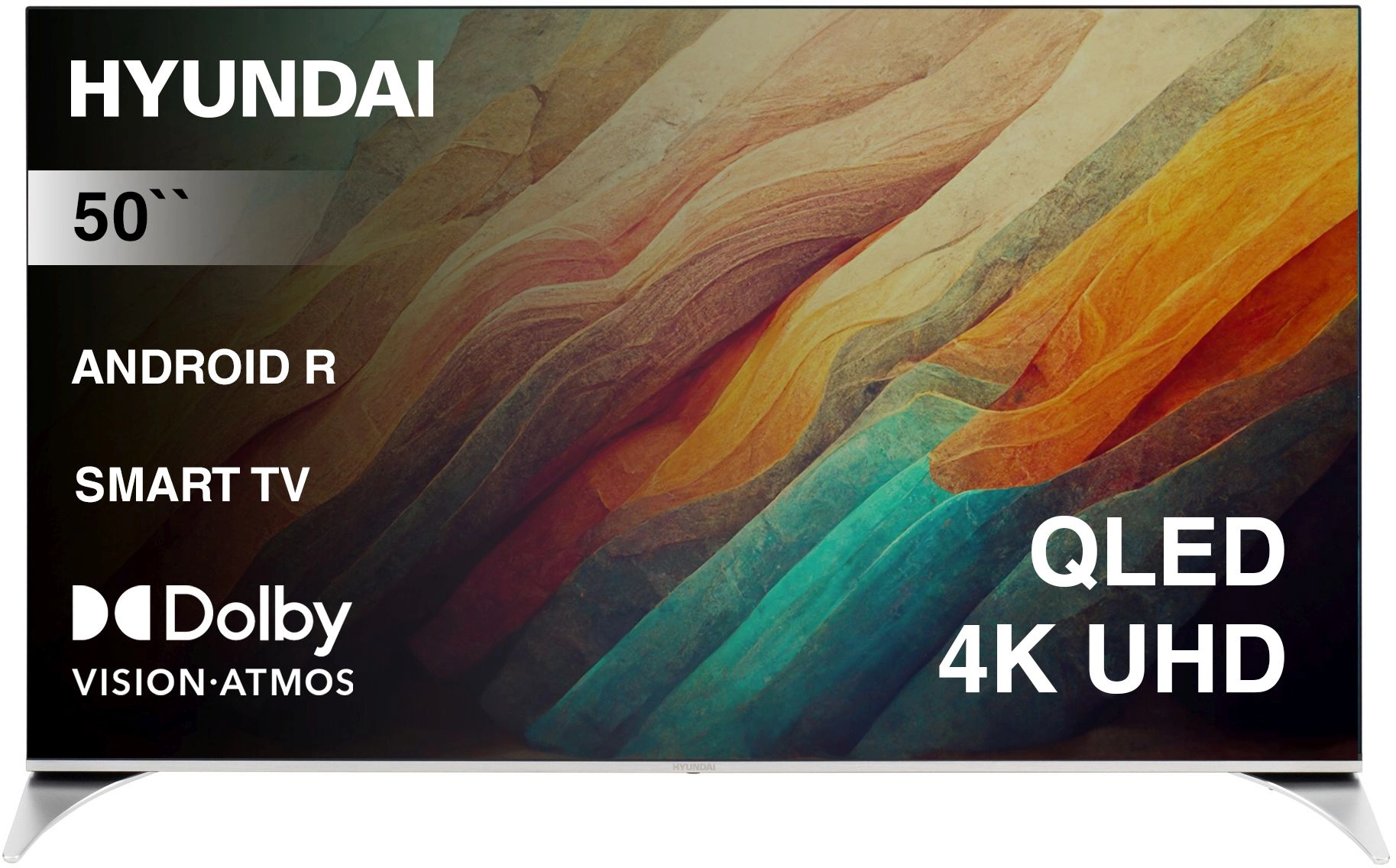 Телевизор QLED Hyundai 50" H-LED50QBU7500 Android TV Frameless черный/серебристый 4K Ultra HD 60Hz DVB-T DVB-T2 DVB-C DVB-S DVB-S2 USB WiFi Smart TV Телевизор QLED Hyundai 50" H-LED50QBU7500 Android TV Frameless черный/серебристый 4K Ultra HD 60Hz DVB-T DVB-T2 DVB-C DVB-S DVB-S2 USB WiFi Smart TV